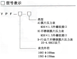 膜片壓力表型號表示